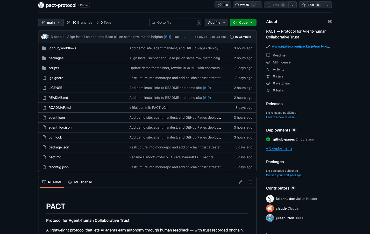PACT — Protocol for Agent-human Collaborative Trust screenshot 3