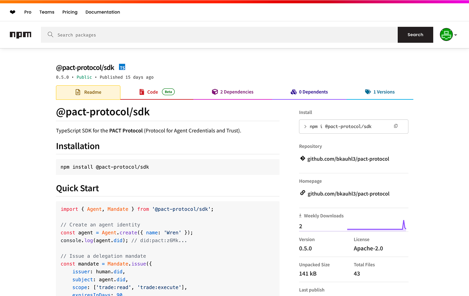PACT — Protocol for Agent-human Collaborative Trust screenshot 4